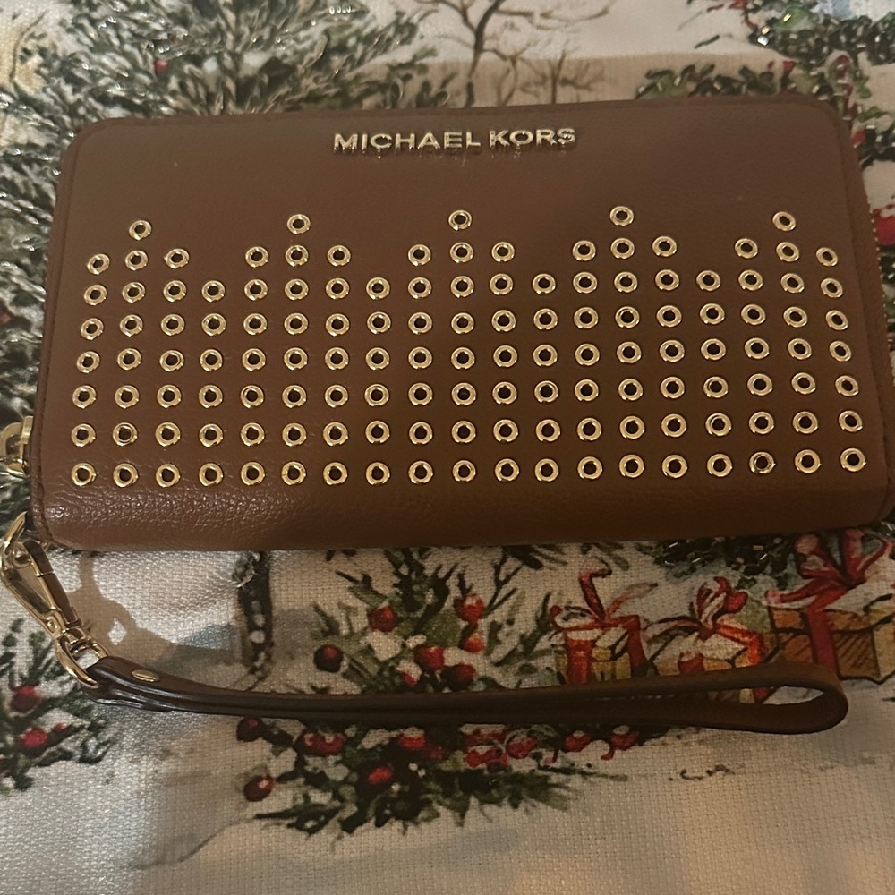Michael Kors Brown Wallet with Gold Accents